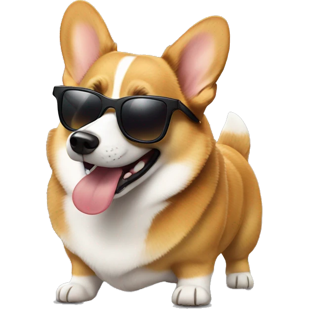 American Corgi wearing sunglasses  emoji
