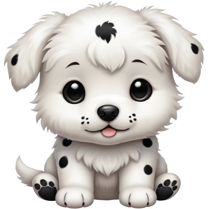 White auntie puppy with black spots emoji