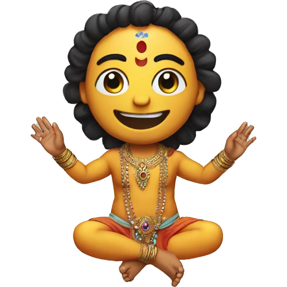 krishna round smiley with 6 hands  emoji