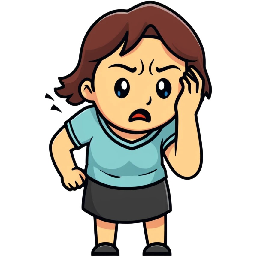 angry and sad crying woman who avoid the communication emoji