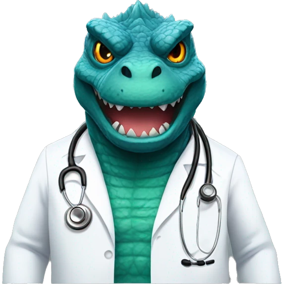 Godzilla dressed as a doctor  emoji