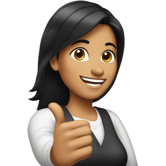 Black haired woman giving thumbs up emoji