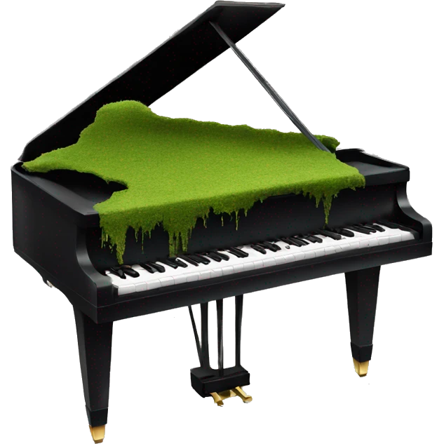 Grand piano with moss on top emoji