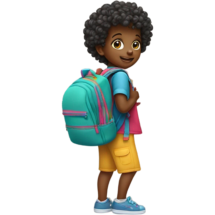black baby walking to daycare emoji