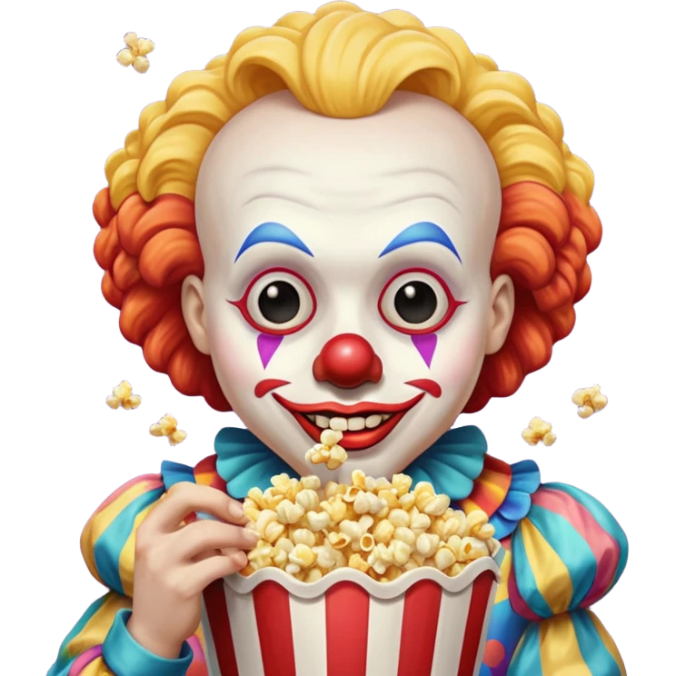 Clown eating popcorn  emoji