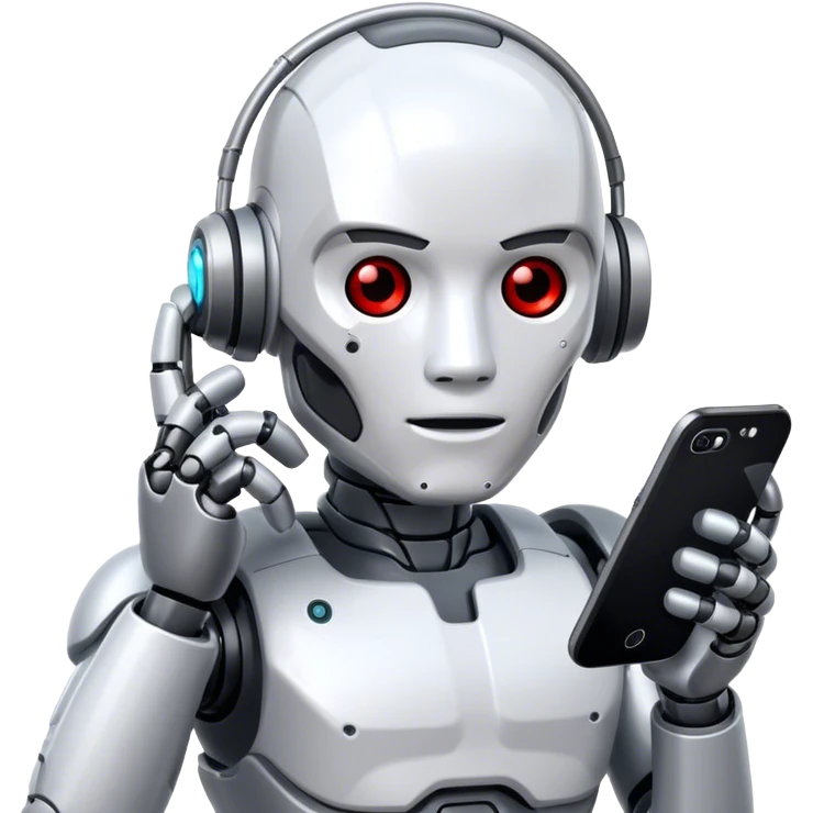 cyborg with phone emoji