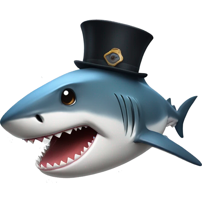 Shark with tophat  emoji