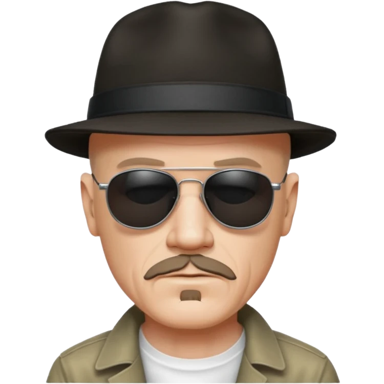 Hizenberg in hat and black sunglasses  emoji