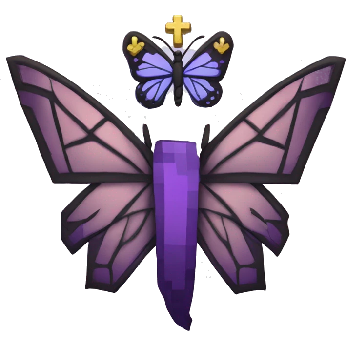 ethelmc minecraft server, E as logo with purple background and a crown, butterfly emoji