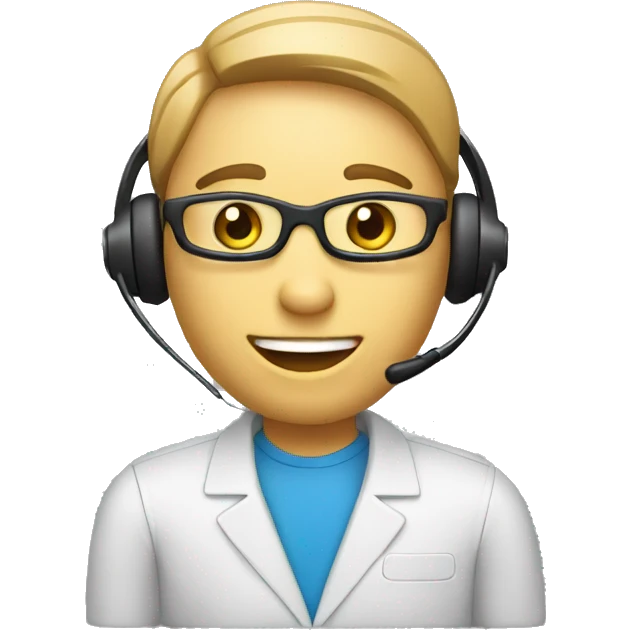 telemarketing attendant with a computer emoji