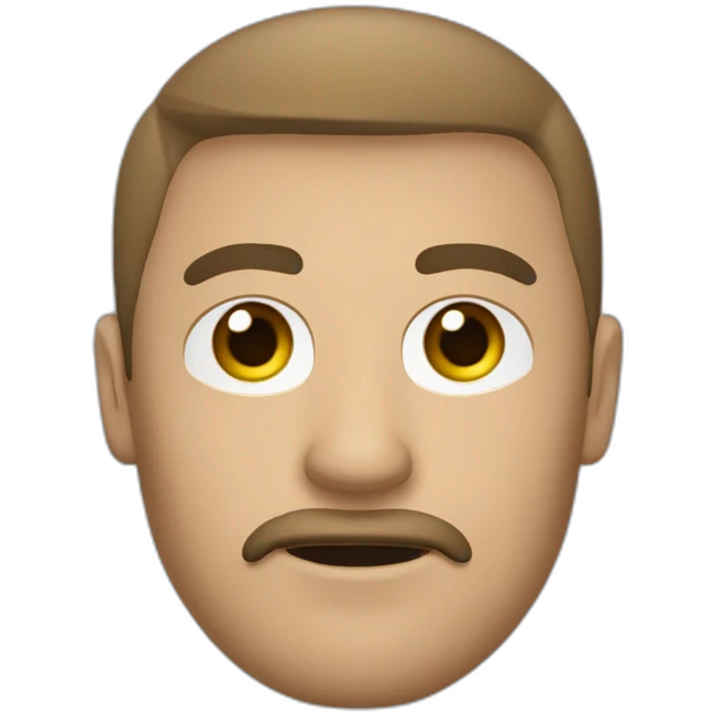 Asesino máscara blanca, ojos negros, cabello castaño despeinado saliendo de la parte de arriba de la máscara  emoji