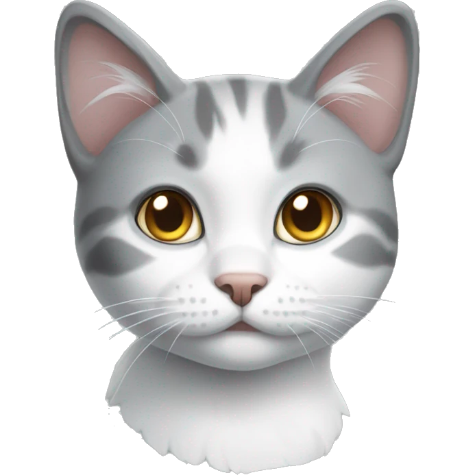 Grey and white cat emoji