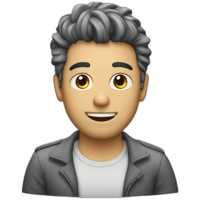 Guy with midel part hair style emoji