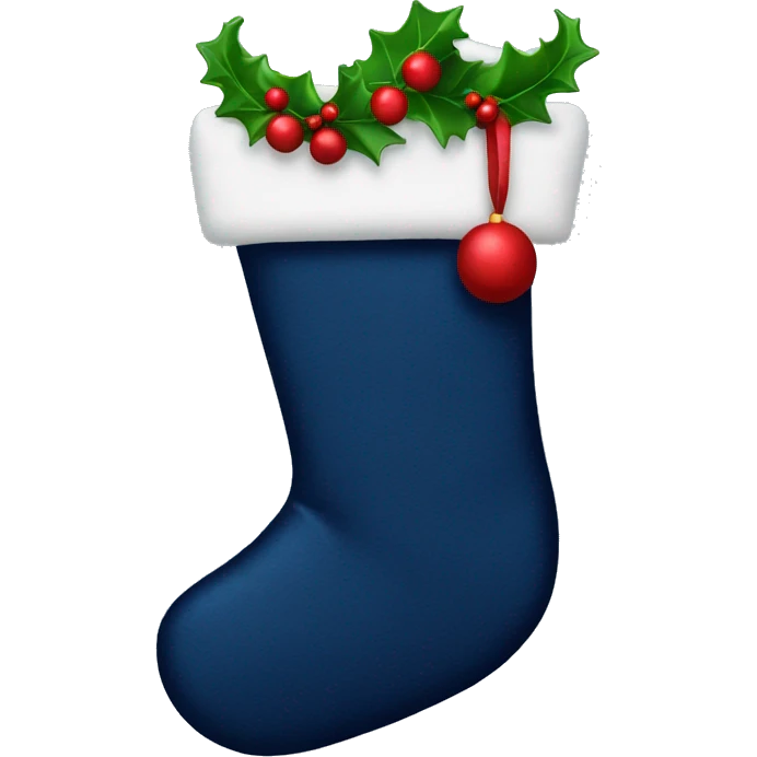 Navy blue Christmas stocking  emoji