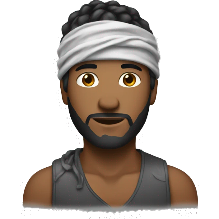 man with a bandana around neck emoji
