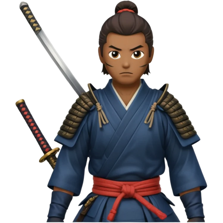 man samurai holds katana, still pose. emoji