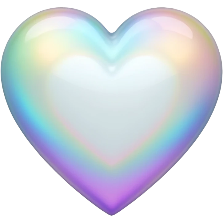 White iridescent prism heart emoji