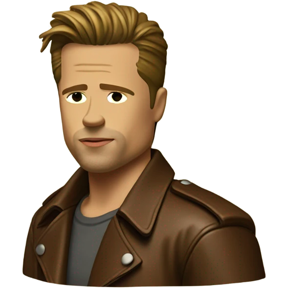 Brad Pitt in a brown leather jacket from fight club emoji