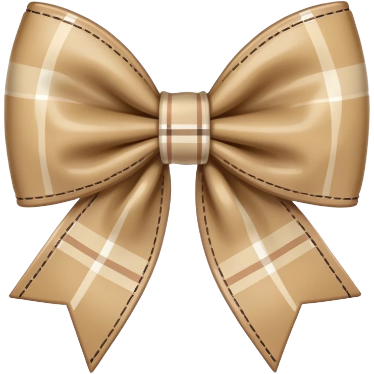 beige plaid bow emoji