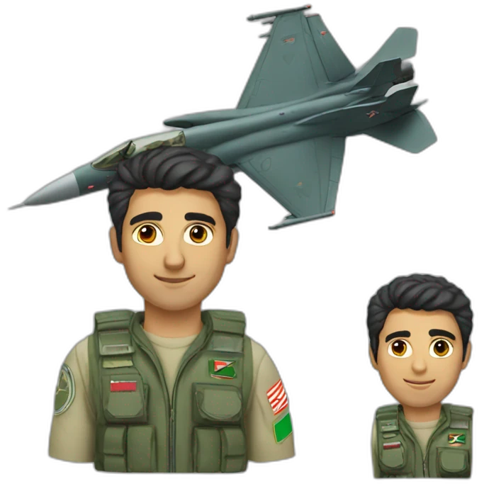 Handsom fighter jet pilot of Iran emoji