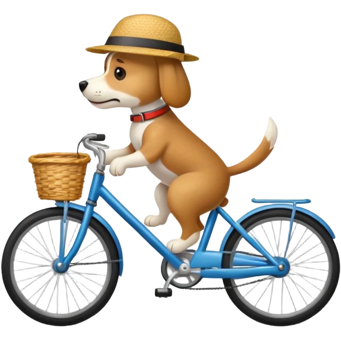 Dog driving bicycle  emoji