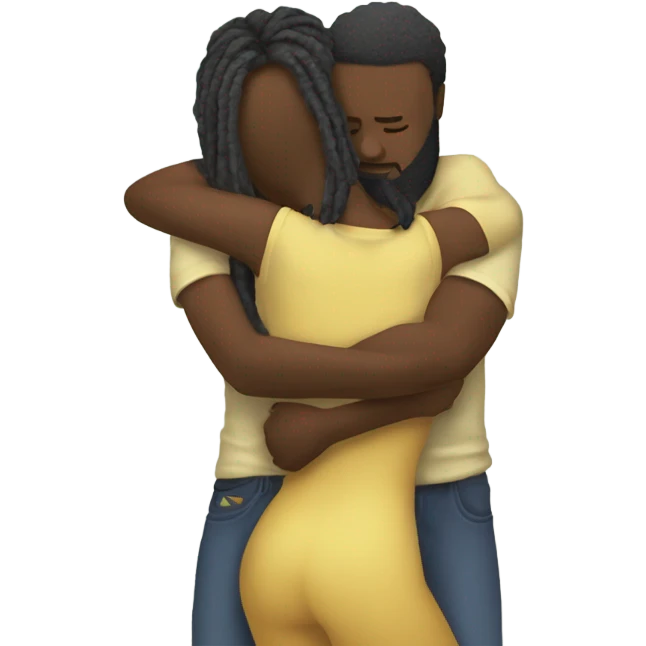 Neo soul dread head couple hugging body emoji