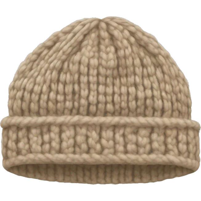 Beige knitted wool cap piece of clothing emoji