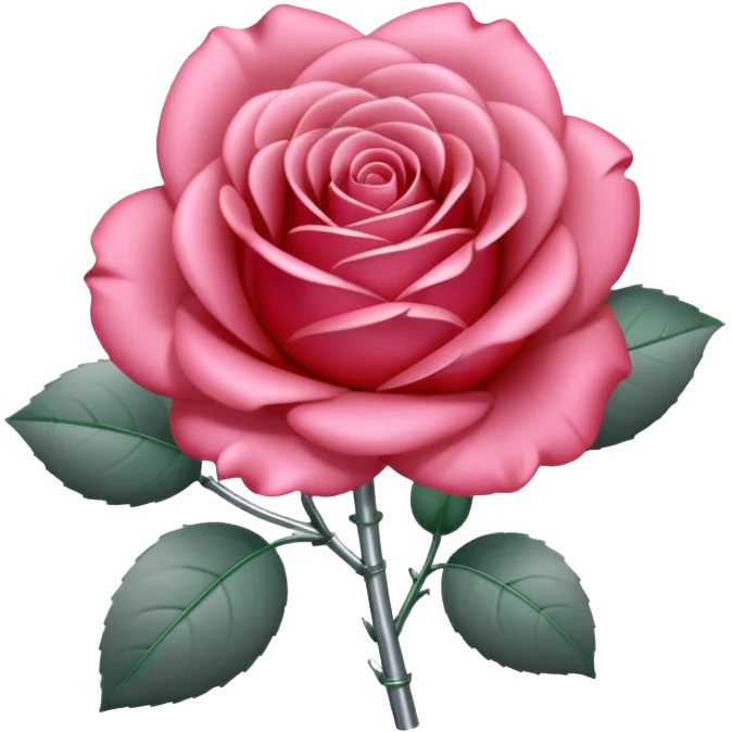 gray metal chrome rose, without green leaves, just flower emoji