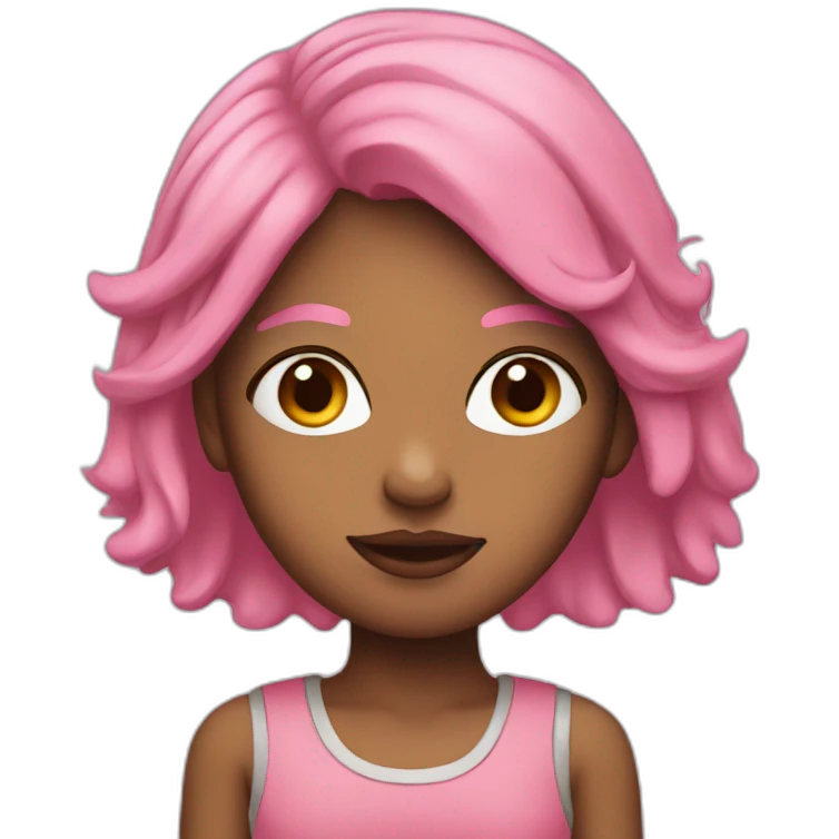 a girl, woke, pink hair, activist, flat, emoji emoji