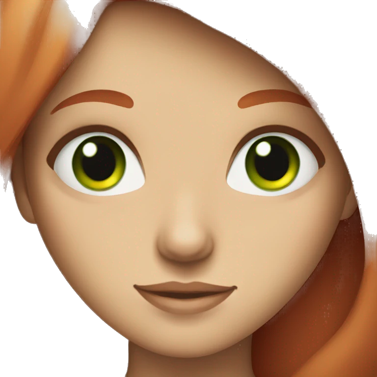 Girl with green eyes and red hair emoji