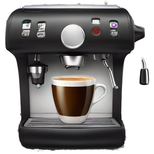 Italian coffee machine surrounded by purple flowers emoji