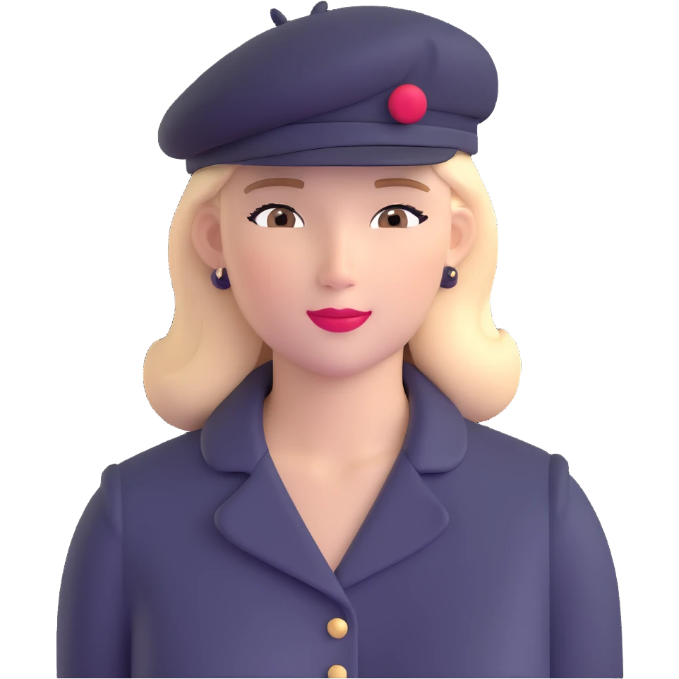 Parisian woman wearing a beret hat emoji