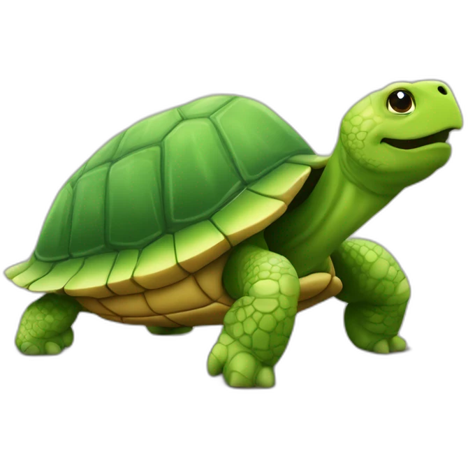 Un cornichon sur une tortue emoji