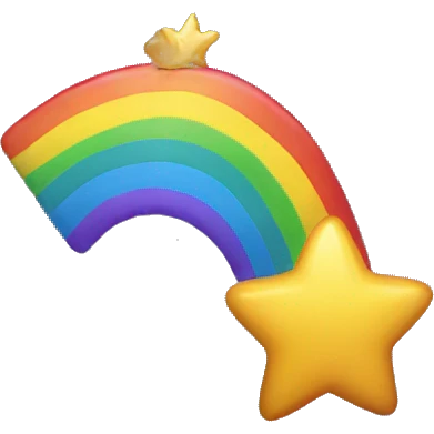 Shooting star rainbow emoji