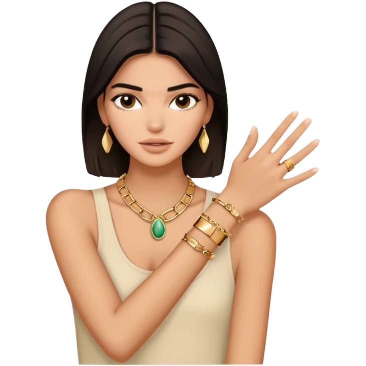 kendall jenner showing stop with one hand emoji
