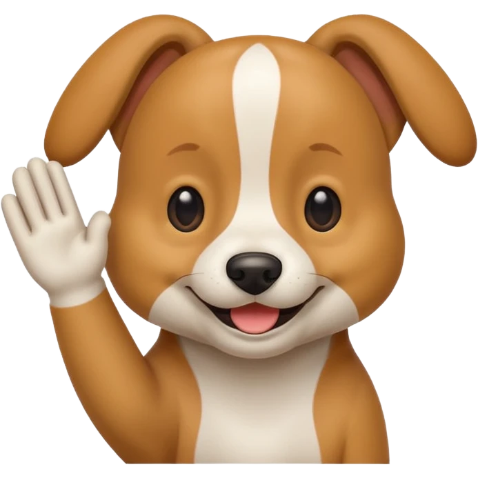 Dog waving hello emoji