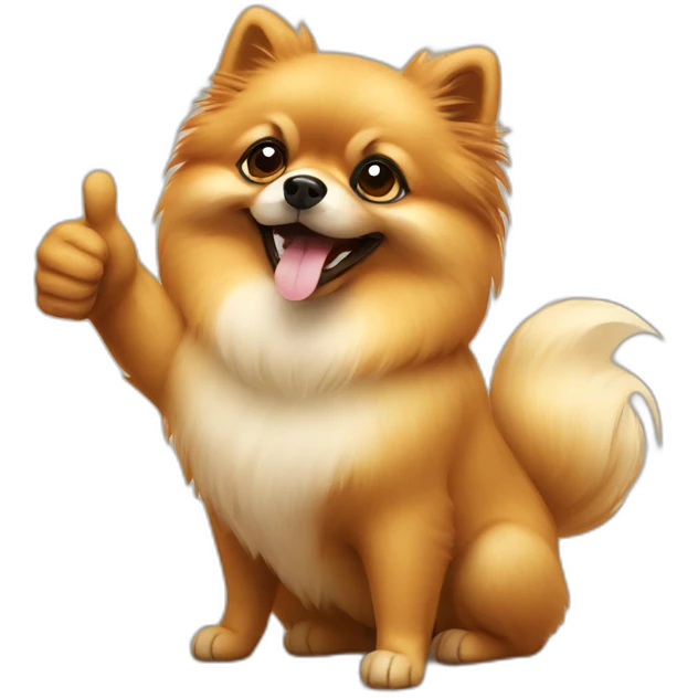 pomeranian thumbs up emoji