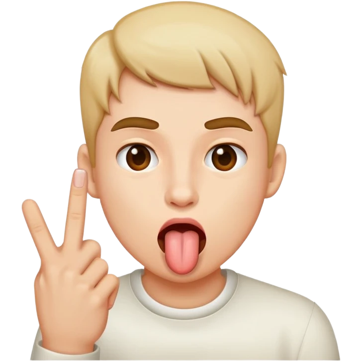 middle finger tounge out emoji
