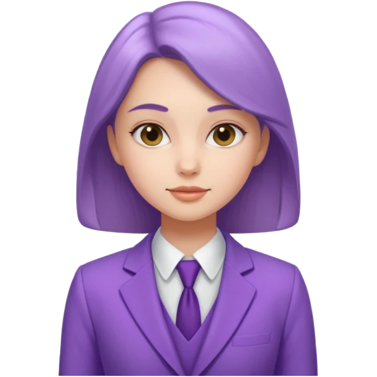 lavender-purple girl's Suit, smooth rounded neckline, simple design, glossy surface, plain background. emoji