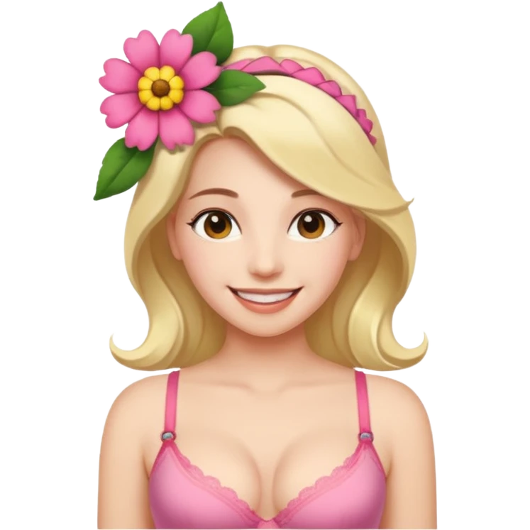 Flower with bra emoji