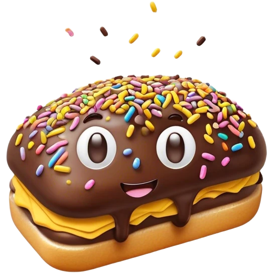 Cinematic Realistic Hagelslag Treat Emoji, depicted as crunchy chocolate sprinkles on buttered bread rendered with vivid textures and playful, inviting lighting. emoji