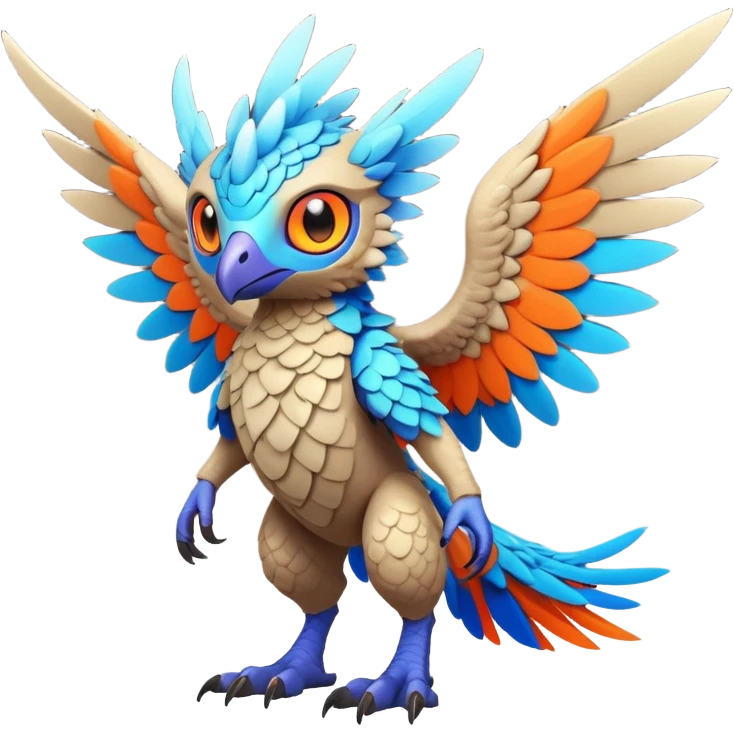 Tropical lush warm-colored modern colorful neon-colored Fakémon-Digimon-Trico-creature emoji