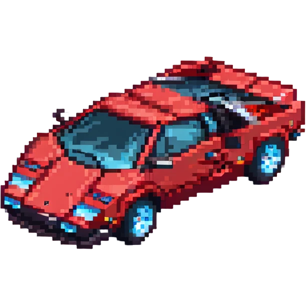 красная Lamborghini Countach, no background emoji