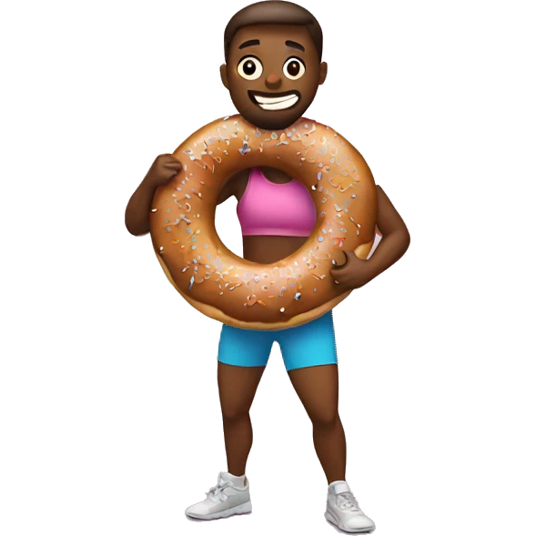 Exercising while eating a donut emoji