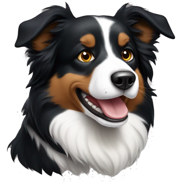 border collie con la mitad de la cara negra emoji