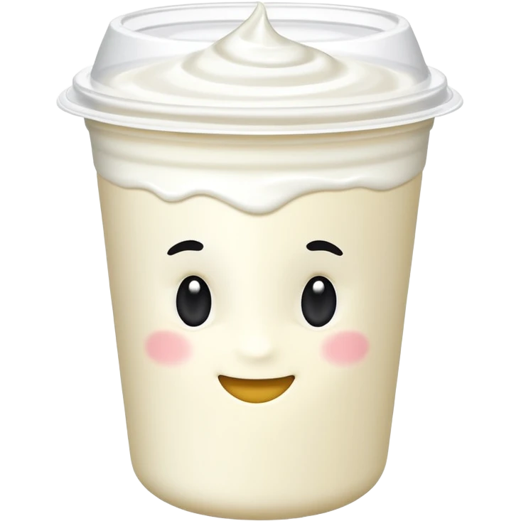 sealed yogurt cup with creamy surface hint. emoji