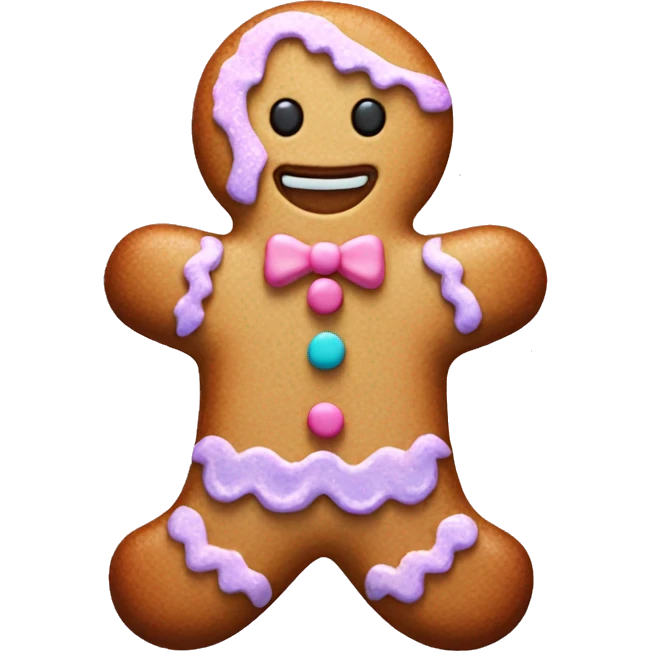 Pastel gingerbread man emoji