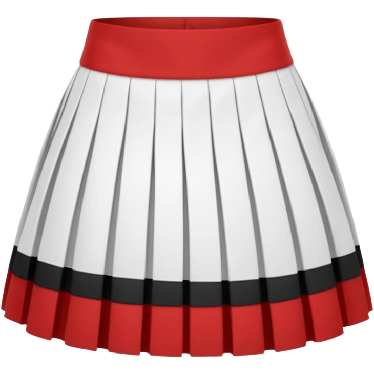 short red white black skirt emoji