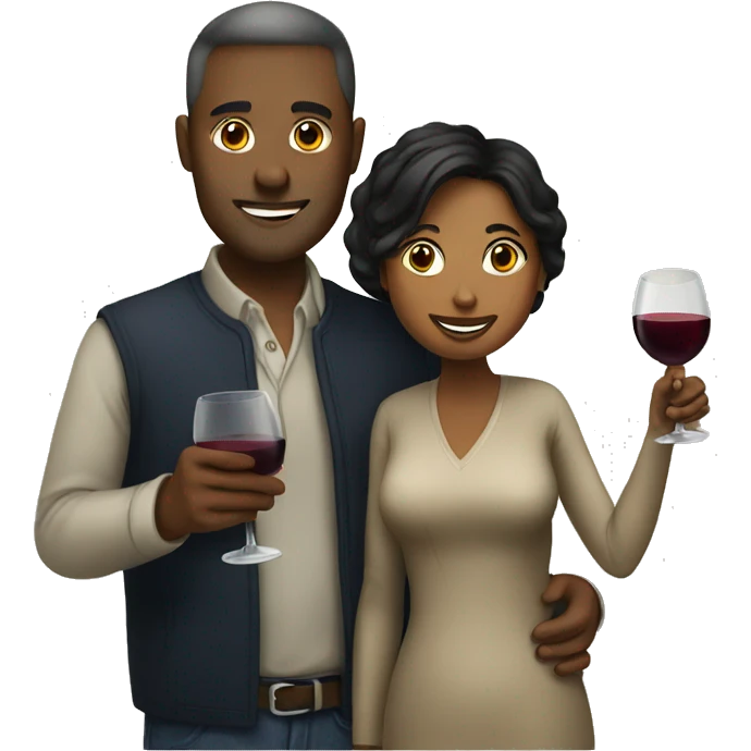 man and woman drinking wine emoji