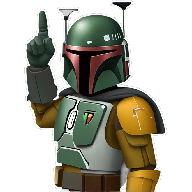 boba fett pointing up with one finger emoji